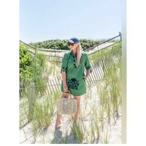 NavyBLEU Women Green CAMILLA Tunic Casual Dress Size Medium